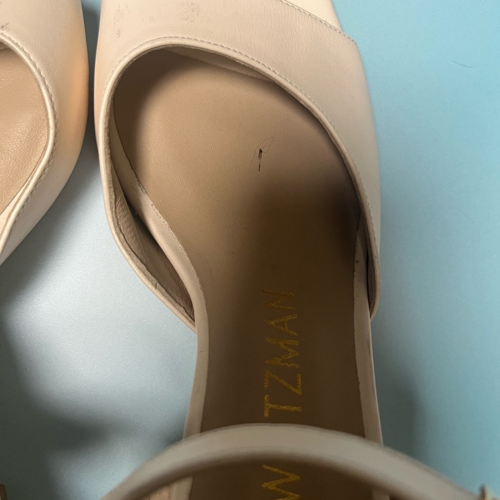 Stuart Weitzman Dancer 75 Block Sandal in Dolce Taupe Size 5.5 - Picture 3 of 8